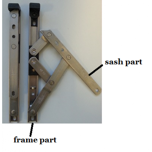 24" Top Hung Restrictor Window Friction Hinges (pair)